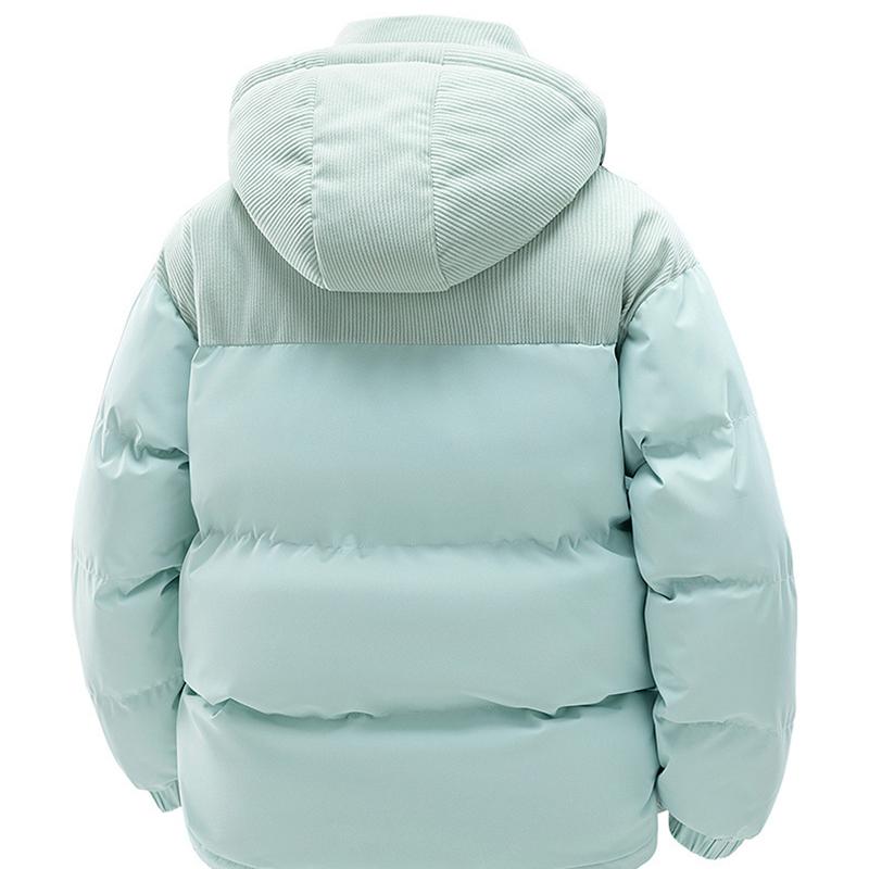 Winter Men's Parkas Fashion Patchwork Corduroy Hooded Warm Outerwear Coats Men Loose Casual Streetwear Jackets Parkas