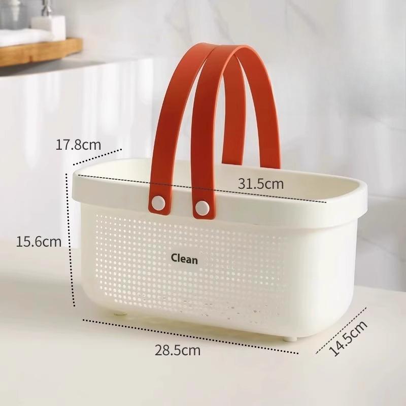 Portable Handle Bath Basket Plastic Mesh Basket Bathroom Shower Wash Bath Large Capacity Storage Basket Toilet Cleaning Supplies
