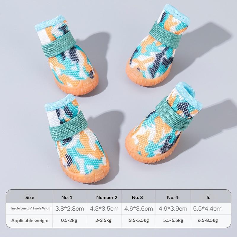 Summer Breathable Dog Shoes for Small Breeds, Anti-slip & Dirt-resistant Pet Foot Covers, Suitable Won't Fall Off During