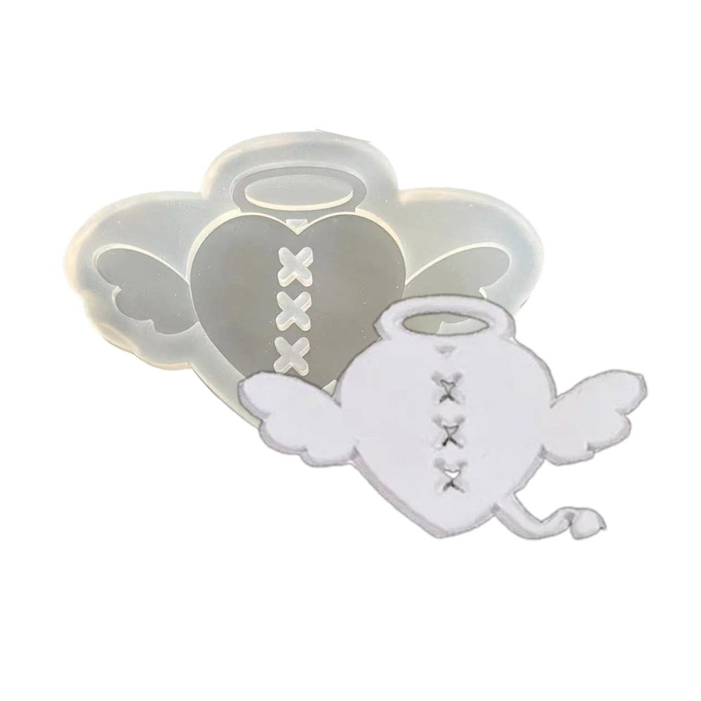 Angel Wing Heart Resin Mold Jewelry Making Keychain Pendant Mold DIY Silicone Mould Epoxy Resin Casting Tool Molds Decor