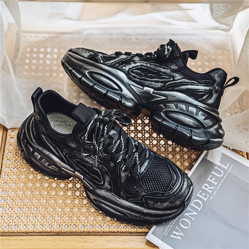 Summer Retro Shoes For Men Chunky Sneaker Summer Thin Mesh Casual Sport Shoes Comfortable Height Increasing Trainers