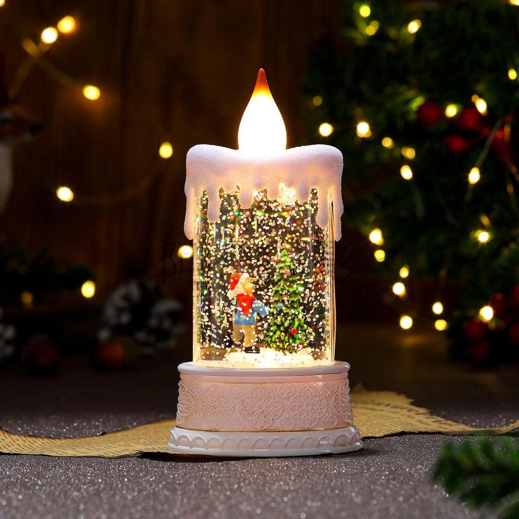 Leuchtendes Weihnachts-Telefonzellen-Ornament mit Öllampen-Szene zur Innendekoration
