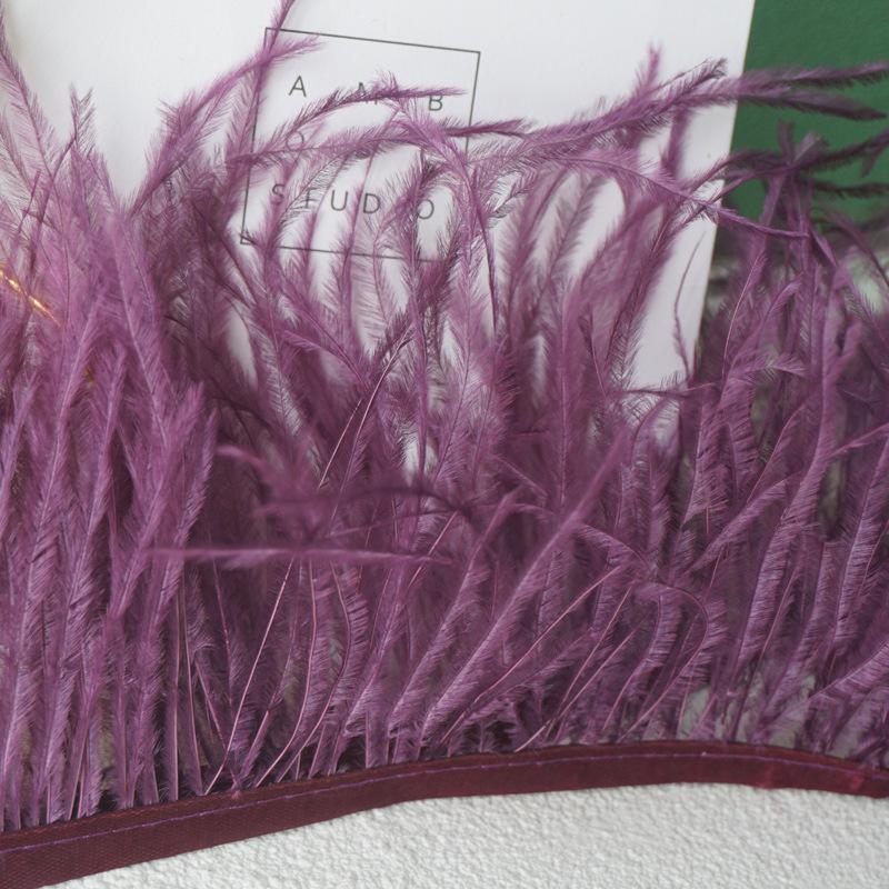 Feather Cloth Strip 10-15Cm Ostrich Hair Cloth Edge Dress Latin Dance Dress Skirt Decoration Clothing Accessories Lace