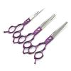 6.5 inch purple Nimpson pet grooming curved scissors, colored grooming scissors, double use for upper and lower bends
