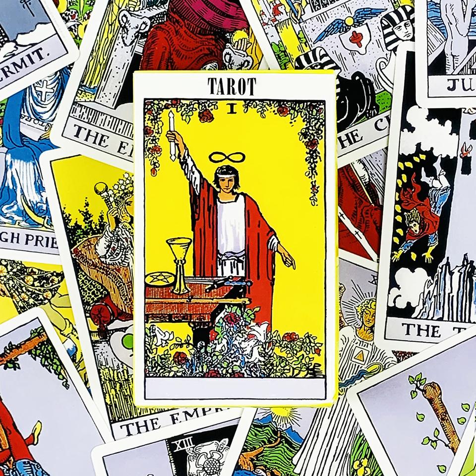 78 Cartes de Tarot Jeu de Cartes Oracle Anglais Jeu de Société Prédiction Divination pour Débutant Usage Personnel Cadeau de Noël