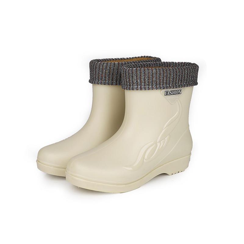 Short and medium tube waterproof rain shoes women's new adult warm and non-slip middle and old rain boots car wash kitchen rubber shoes water boots