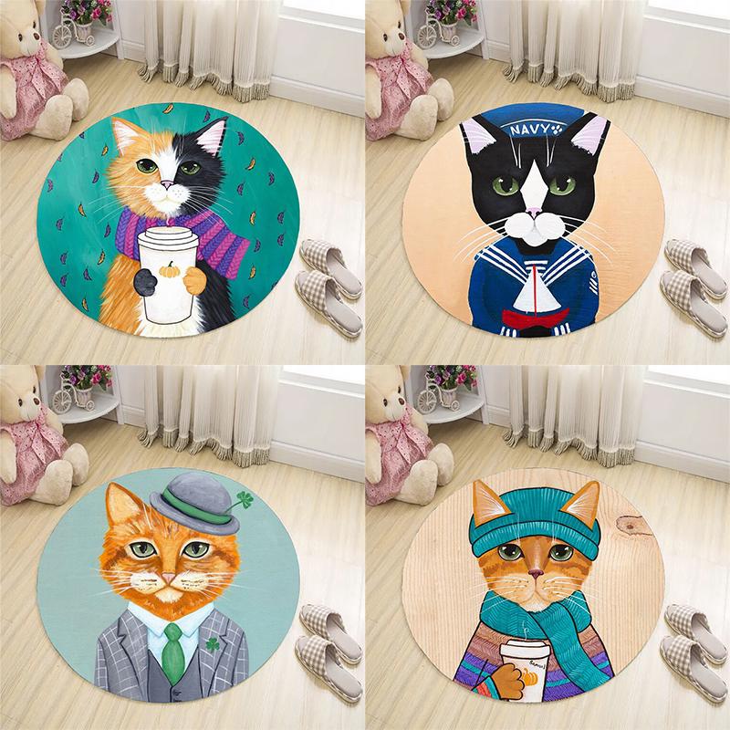 

Аниме круг кот узор плюшевый антикварный кассета Крытые дверные коврики Гостиная Нескользящий пол MATS ковер Спальня домашний декор