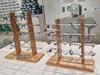 Wooden Double-Row Sunglasses Display Stand for Wayfarer Glasses