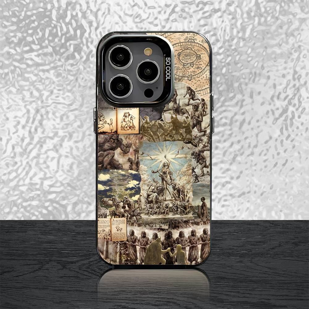 

History of A-Attack on T-Titan Phone Case For iPhone 16,15,14,13,12,11,Pro,Max,Plus,Mini,SE Grey Black Matte Laser Back Cover iPhone16se4