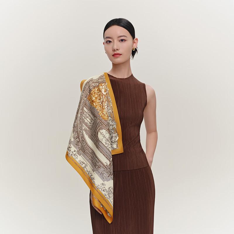 Wanxili 100% Mulberry Silk Medium Square Scarf