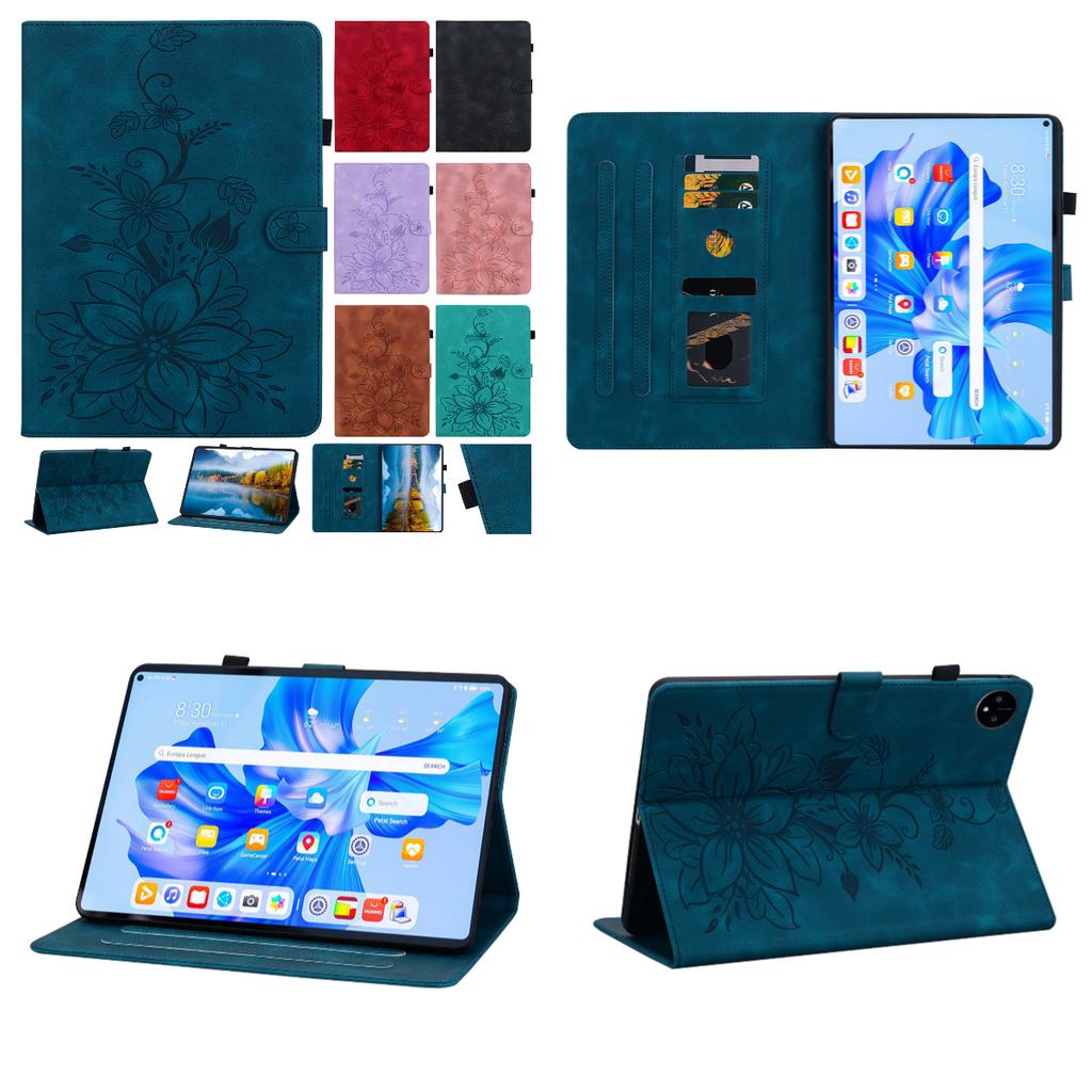 For Huawei MatePad Pro 11 (2022) / MatePad Pro 11 4G / MatePad Pro 11 Wi-Fi. PU Leather Exquisite Floral Embossed Design Tablet Case