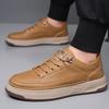 Men's Shoes Autumn New Trend Sports Casual Shoes Breathable Young Men's Travel Shoes Soft-soled Leather Shoes 2025
