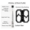 Carbon Fiber Pedal Ultralight MTB Titanium Shaft 3 Bearings Road Bike Pedal Anti Slip Racing Pedal