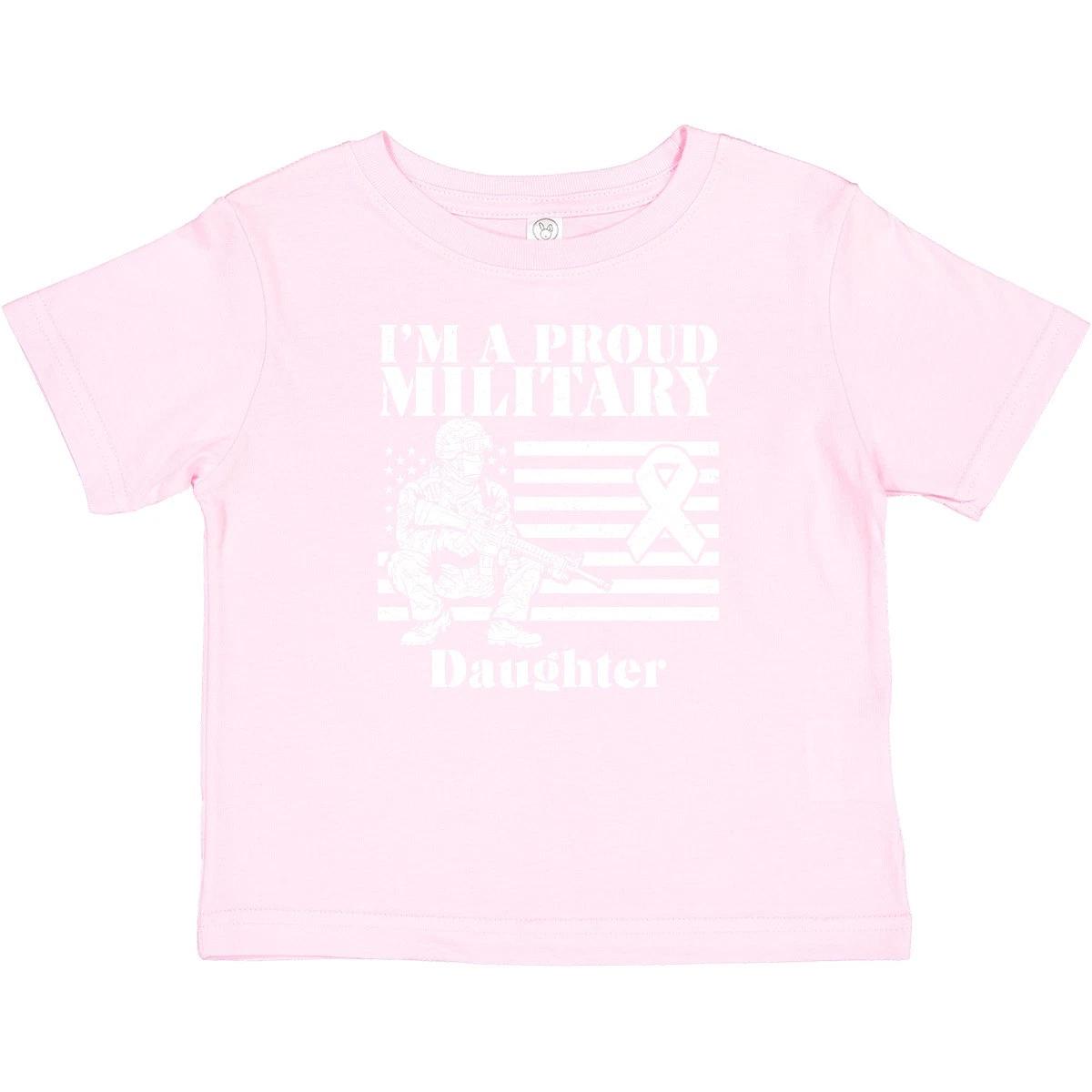 Inktastic Гордая дочь военного Красная Пятница Детская футболка для девочек Патриотическая США 130