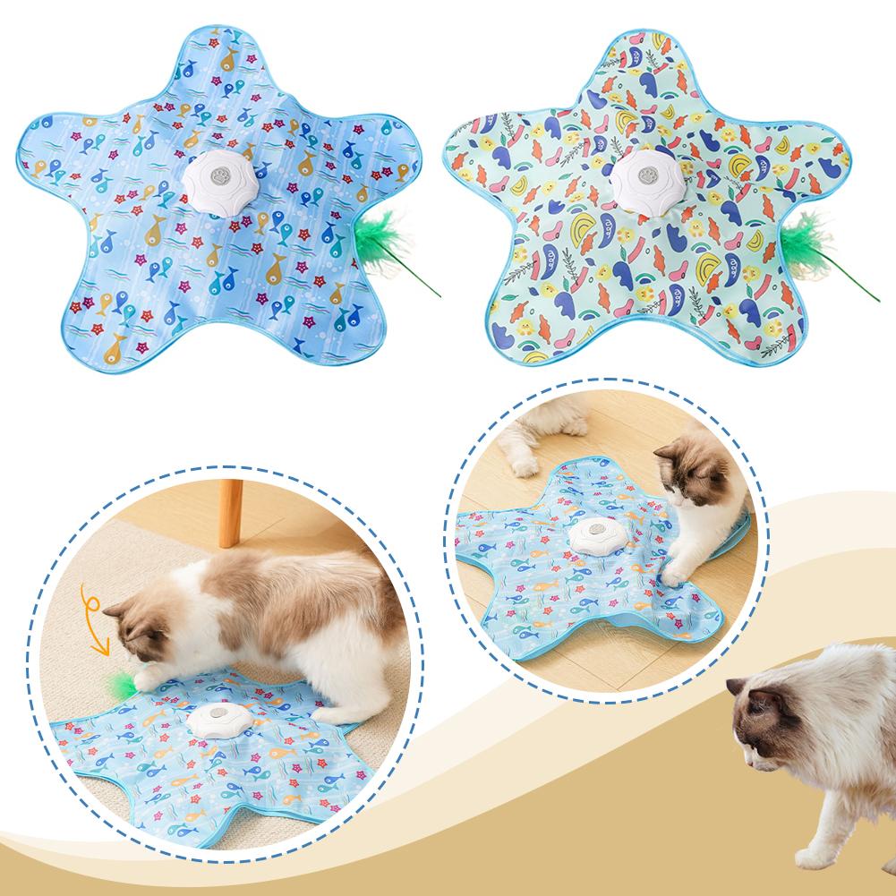 Electronic Motion/Moving Toys for Cats & Kittens, Interactive Hide and Seek Cat Teaser Toy with Mouse Squeaky Concealed Feathers