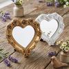 Heart Makeup Mirror Vanity Countertop Mirror with Rose Border and Back Stand for Dressers, Bedroom Shelf, and Daily Grooming
