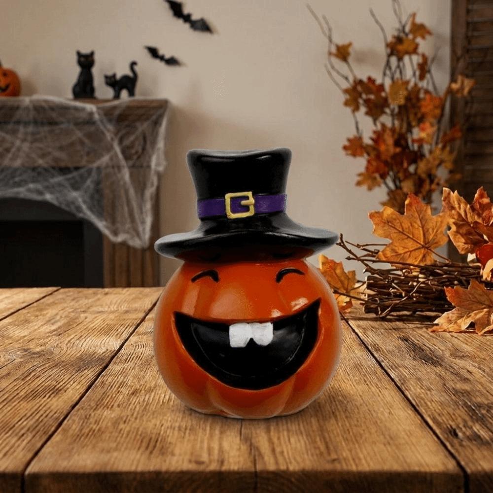 Cartoon Pumpkins Figurine Resin 3D Printed Statue Creative Halloween Miniature Dashboard