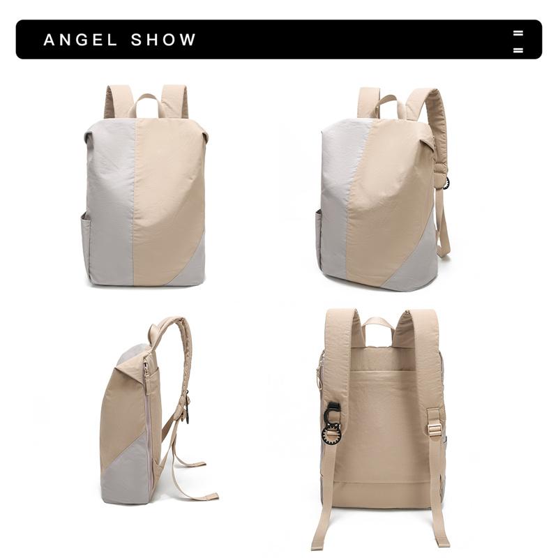 Stitching Contrast Backpack Unisex Waterproof Backpack Travel Bag