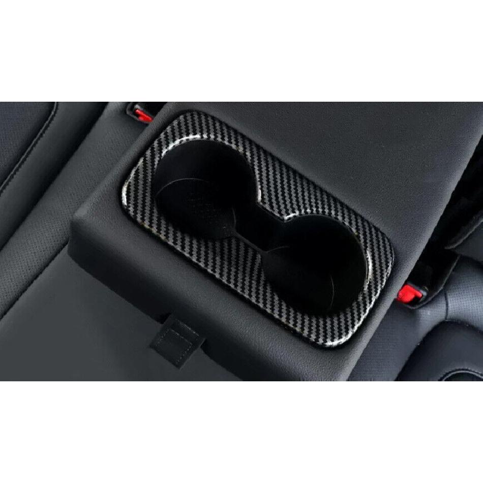 For Hyundai Santa Cruz 2022-2025 Carbon Fiber Rear Armrest Water Cup Panel Trim