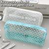 Polka Dot Print Pen Bag Transparent Stationery Pouch Portable Stationery Bag  Students