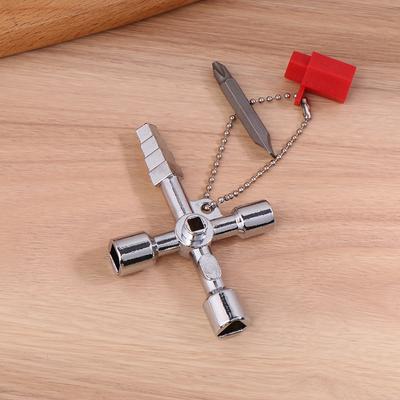 Water Meter Valve Key, Inner Triangle Wrench, Multi-Purpose Tool, Electric Control Cabinet Car Elevator Cross Key Wrench
