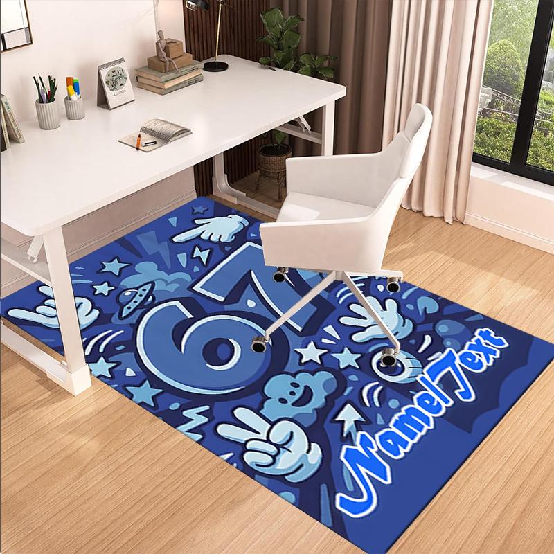 1PC Custom Name Space Adventure Theme Floor Mat Ideal for Living Room, Game Rooms, Office, Bedroom,Floor Mat Playful Design