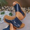 Fashion Plus Size 2025 Summer Light Women’s Open Toe Slippers Sewing Casual Outdoor Wedges Sandals for Comfortable Daily Beach Slippers