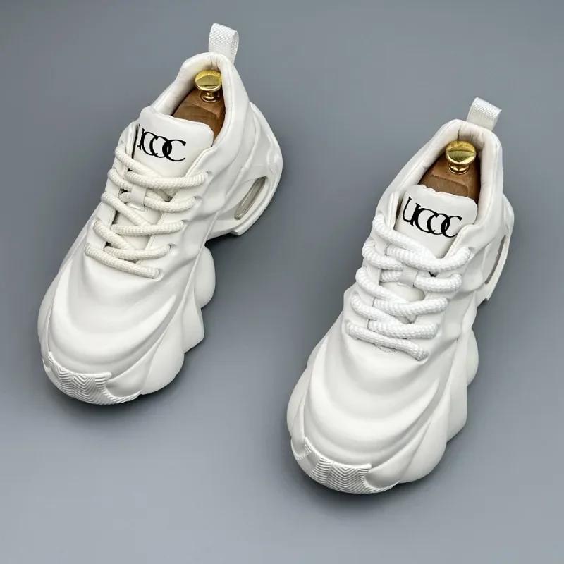 Men's High Quality Sneakers New Comfortable Leather Platform Shoes Outdoor Fashion All-match Mens Casual Shoes