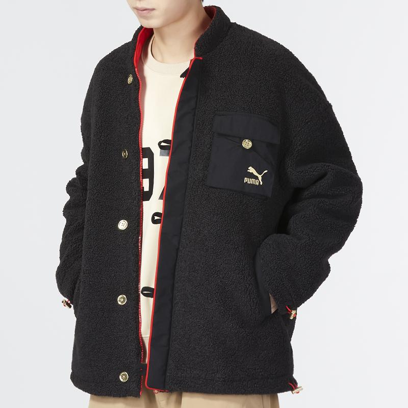 Puma Cny National Style New Year Series Bz Zaozhi Hoodie Brand Logo Embroidery Stand Collar Sports Casual Warm Cotton Jacket Men Hoodies 621823-01