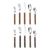 Geschirrset Klassisches Französisches Design 5-teiliges Edelstahl-Besteck mit Imitation-Holzgriff Spülmaschinenfest Besteckset Rostbeständig Steakmesser