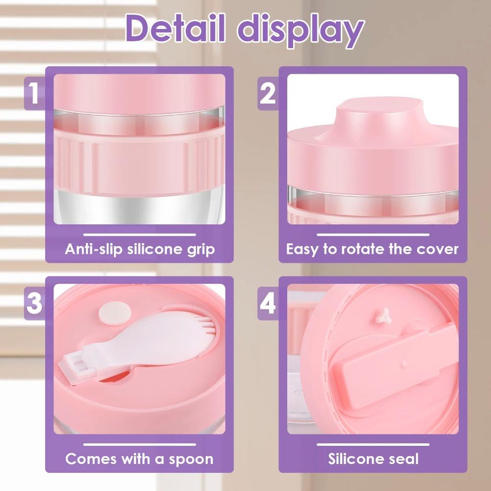 Transparent Breakfast Cup Plastic Oatmeal Cereal Cup Multifunctional Lunch Box  Picnic