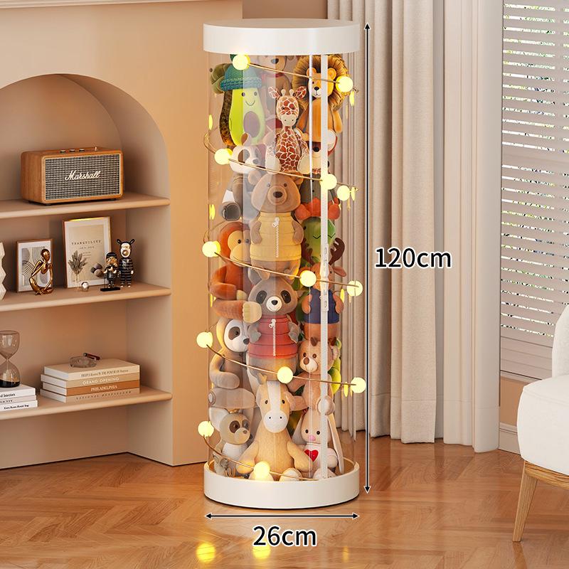 Large Capacity Transparent Toy Storage Bucket for Dolls and Plush Toys