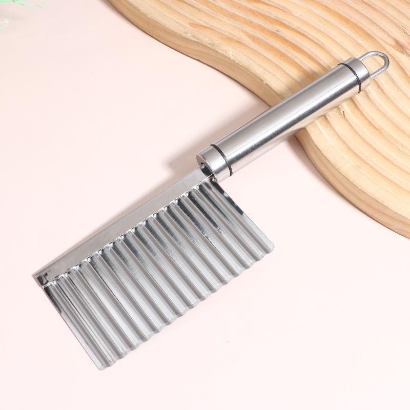 Stainless Steel Crinkle Cut Potato Slicer Wavy Blade Cutter Potato Chopper For Vegetable Chip Making Kitchen Cooking Tool A1