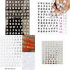 Fashionable 3d Nail Art Stickers With Latin Roman And English Alphabet Letter Designs