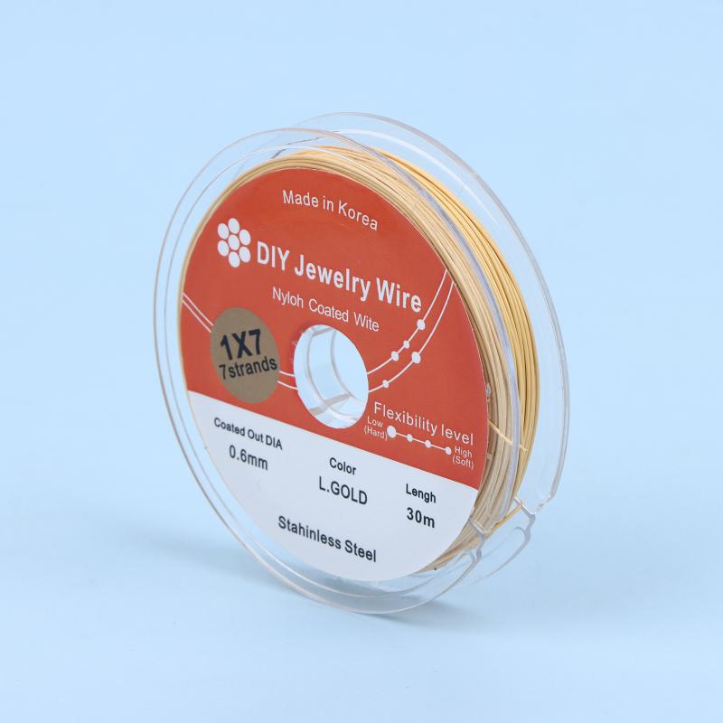 50Meter/Roll 0.3/0.38/0.5/0.6Mm Rhodium Gold Color Stainless Steel Beading Wire For Jewelry Making Diy Bracelet Findings