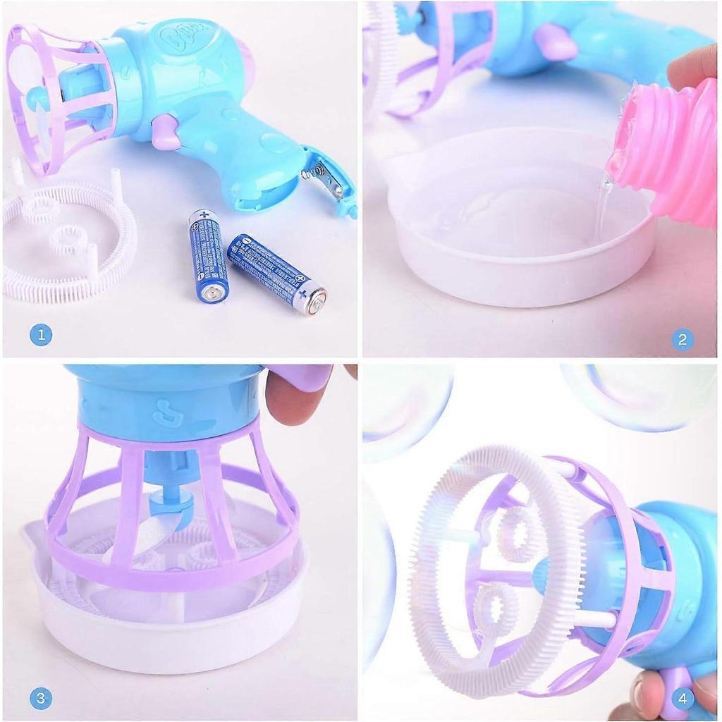 Kids Bubble Gun, Automatic Soap Bubble Machine, Bubble Blower 2 Kinds of Bubble Shapes, Summer Bubble Game for Kids Beach Pool Garden