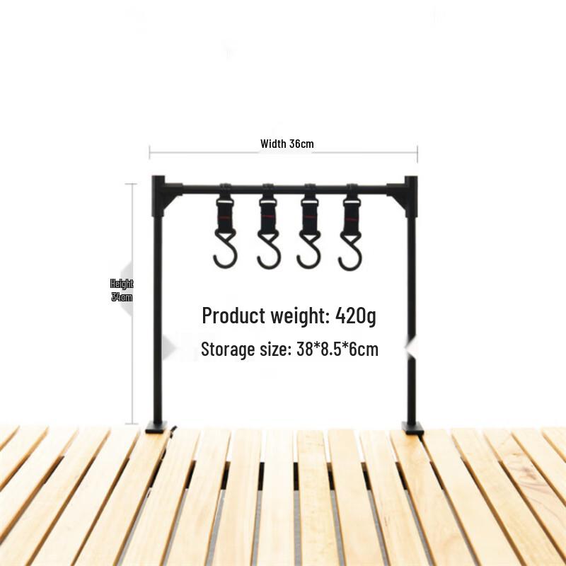 OEING Portable Camping Storage Rack with Lamp Holder