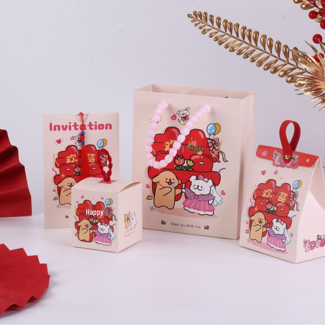 

Creative Cartoon Dog Wedding Candy Gift Box Large Handheld Candy Box Happy (11*7*14.5 cm)