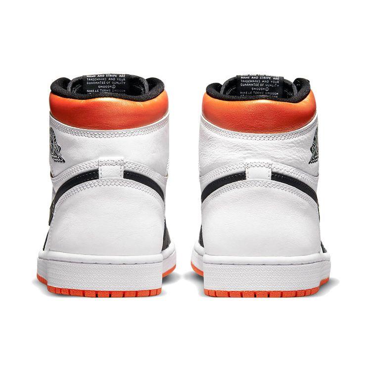 Air Jordan 1 Retro High OG Electro Orange Unisex Sneakers White Black 555088-180