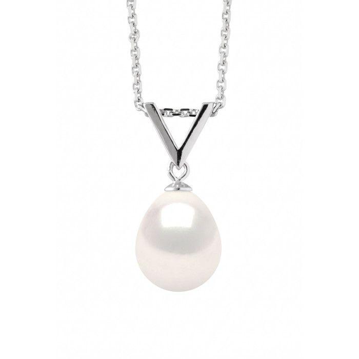 Collier - PEARLS & COLORS - Prestige - Perle d'eau douce 9-10 mm - Argent 925 - Perle blanche AAA+