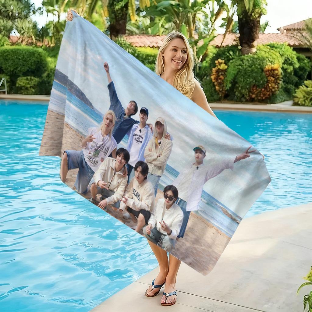 1 Stück S-SKZ Seaside Strandtuch Groß Schnelltrocknendes Handtuch Geeignet für Strand Yoga Pool Fitnessstudio Handtuch Sommergeschenk für Freunde Sandfrei