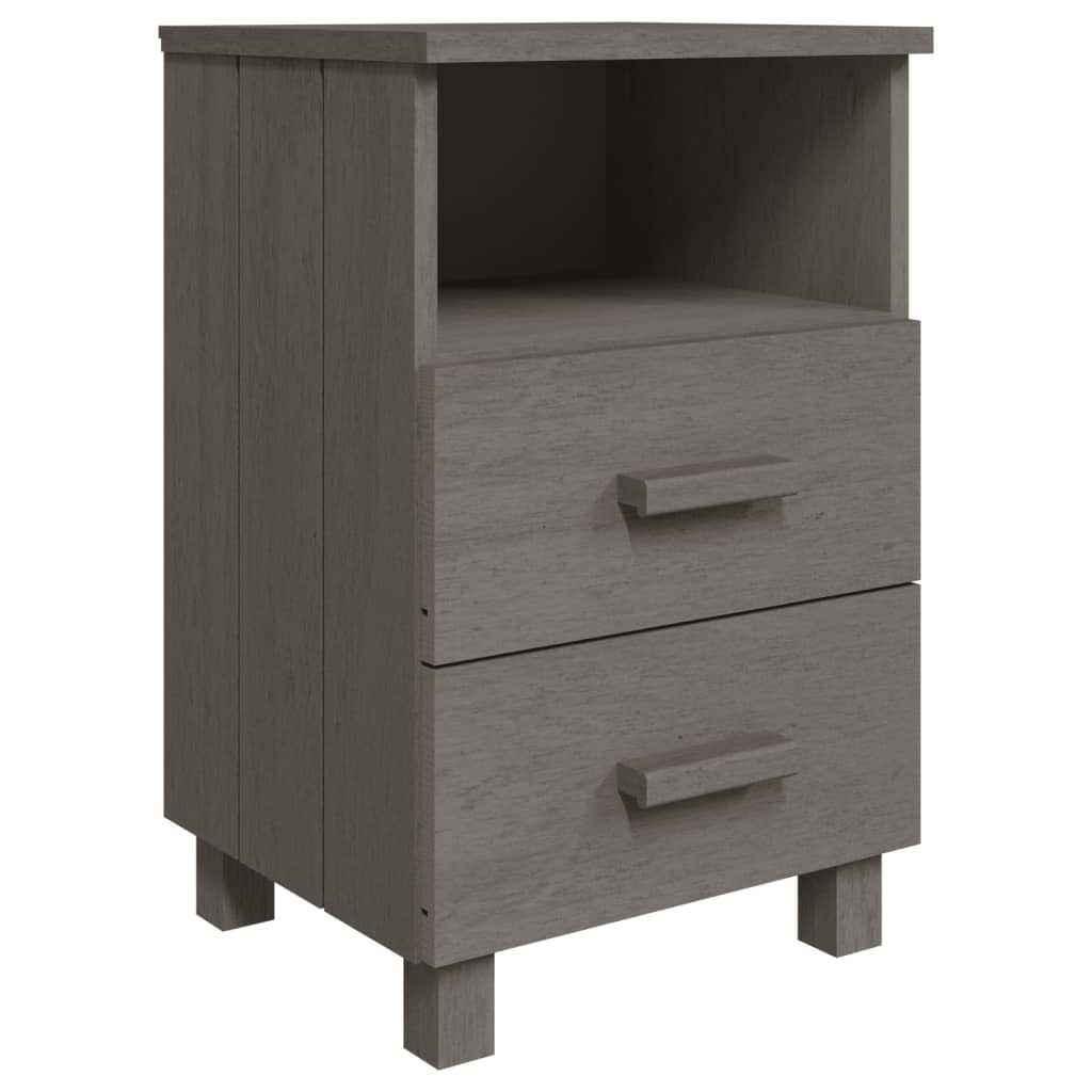 Vidaxl Szafka Nocna Hamar, Jasnoszara, 40X35X62 Cm, Drewno Sosnowe