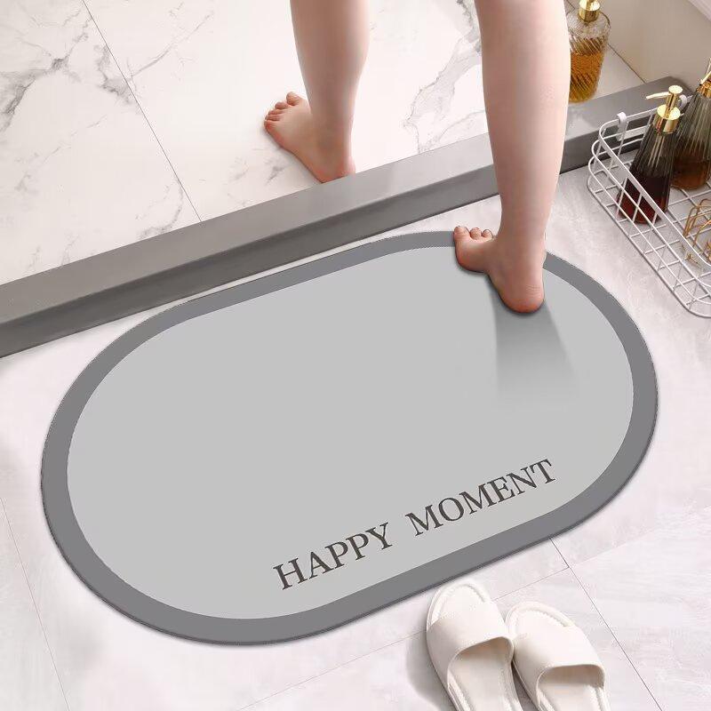 Weiche Kieselgur Toilettenbodenmatte Badezimmer Saugmatte Toilettentürmatte Waschtisch Schnelltrocknend Rutschfest Fußmatte