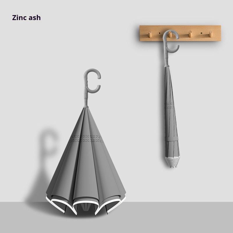 Large-Size C-Type Vehicle Mounted Automatic Umbrella Wind Resistant Double-Layer Color Matching Reverse Long Handle for Rainstor