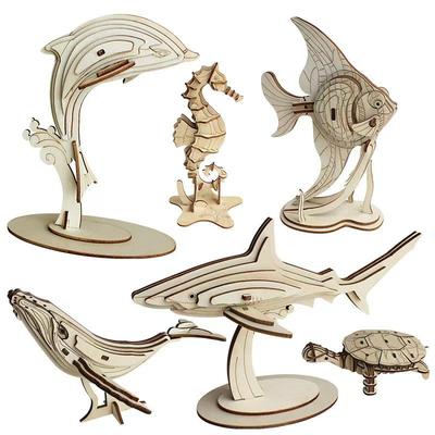 Handmade 3D Undersea Animal Puzzle for Kids - Ideal for School Projects