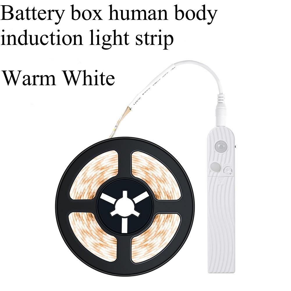 

1PC Battery Box Motion Sensor Light 2835 Warm White/Cold White LED Light Belt Flexible Light Belt For Bedroom Stairs Porch Study 1m