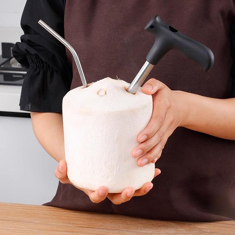 Edelstahl Kokosnussöffner Öffnungsbohrer Lochschneider Werkzeug Fruchtopener Werkzeuge Messer Lochwerkzeug Küchenzubehör