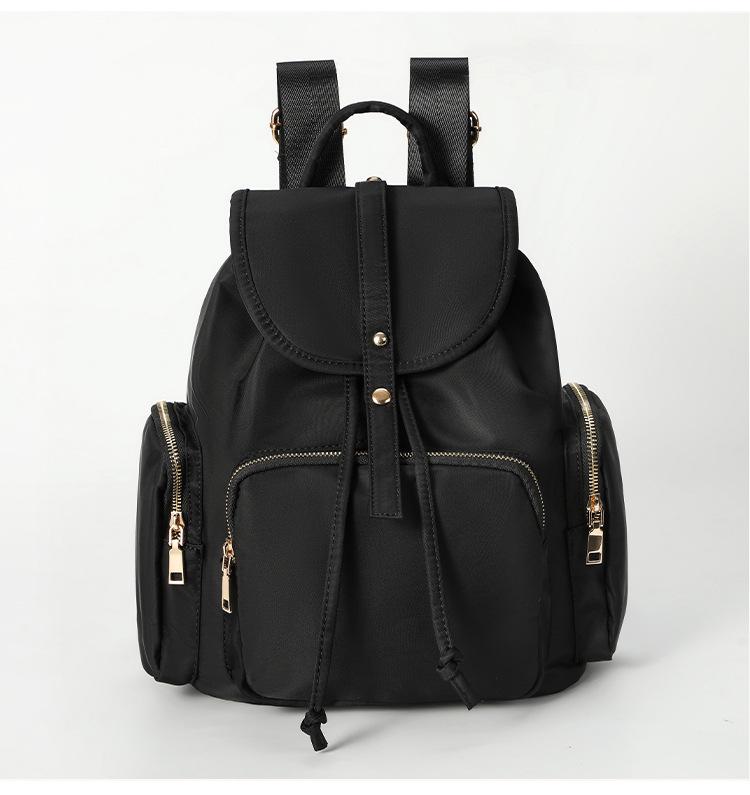 

Women s Versatile Nylon Waterproof Travel Backpack with Flap and Drawstring