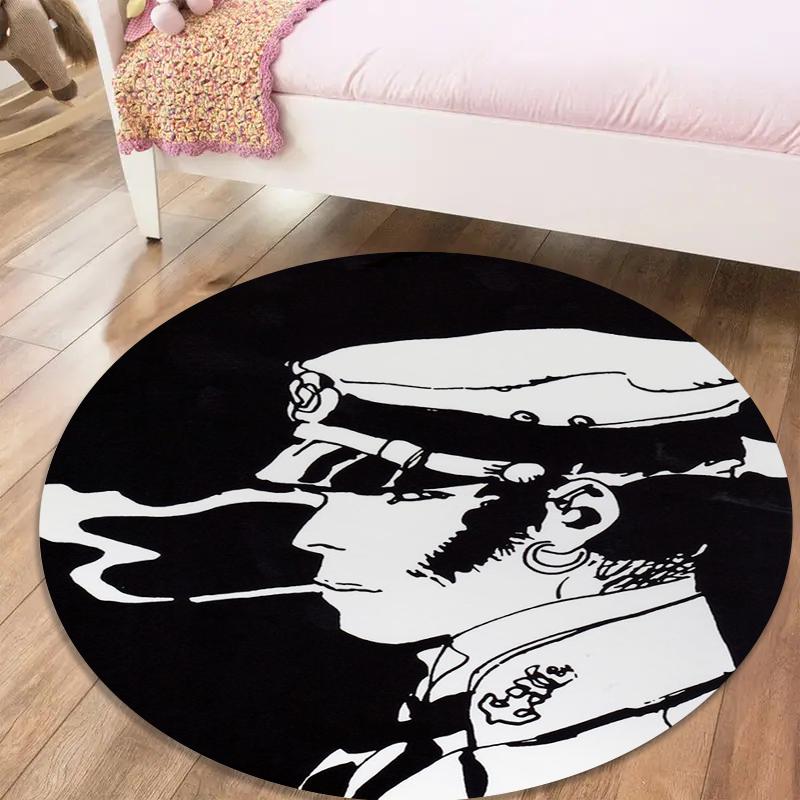 Corto Maltese Round Area Rug,Carpet Rug for Living Room Bedroom Sofa Playroom Decor,Non-slip Floor Mat16 80cmx80cm