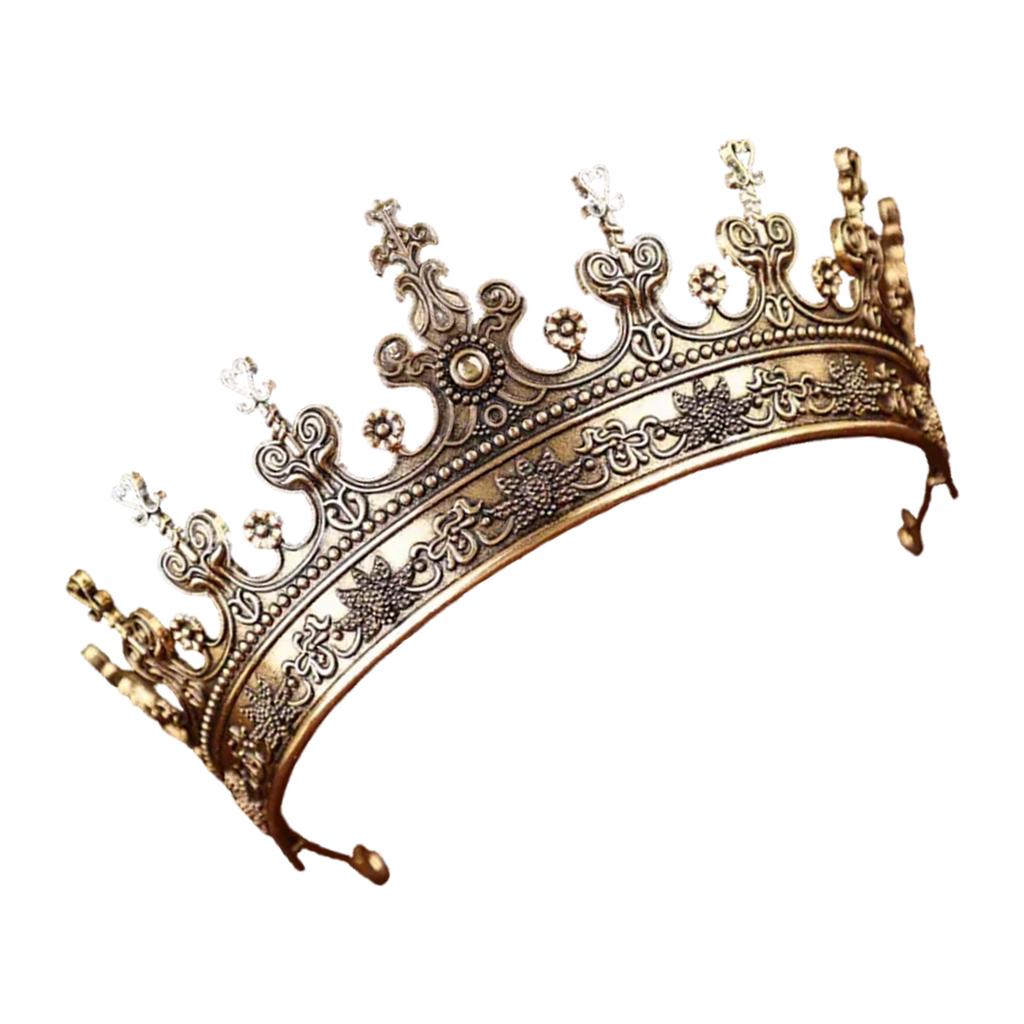 Elegant Metal Queen Crown Tiaras Hairband for Women Men Baroque Styles Crownpiece Perfect for Weddings and Formal Event